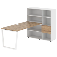 Рабочая станция EVRST 1217 Дуб Денвер светлый/Белый 2190х1250х1355 EDIS