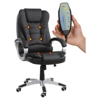Кресло руководителя Brabix Comfort MS-003 черный, 6 массажных модулей, экокожа