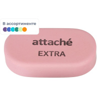 Ластик овальный Attache Extra, нат.каучук, 45x28x10мм, пастельн.ассорти