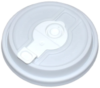 Крышка для одноразовых стаканов Озлп/взлп d=90мм, белая, с заглушкой, 50шт/уп