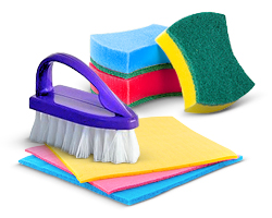Губки, тряпки, щетки, перчатки