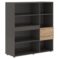 Стеллаж EHC 1245 Дуб Денвер светлый/Мокко 1250х430х1355 EDIS