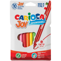 Фломастеры для рисования Carioca Joy 10 цветов, смываемые, европодвес