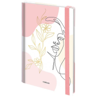 Ежедневник недатированный с резинкой А5 145х203 мм, BRAUBERG, твердый, фольга, 128 л., 'Figure', 116