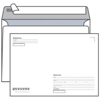 Конверт почтовый Курт С4 белый, 229х324мм, 90г/м2, 50шт, стрип, Куда-Кому