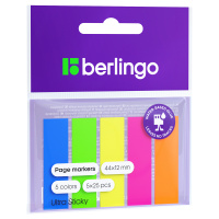 Флажки-закладки Berlingo 'Ultra Sticky', 44*12мм, 25л*5 неоновых цветов, европодвес
