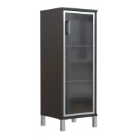 Шкаф-колонка средний Skyland Born B421.7, венге магия, 475х450х1286мм, со стеклом в раме, правый