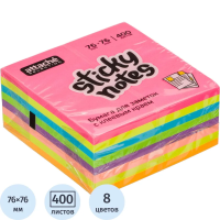 Блок-кубик Attache Selection куб 76х76, неон 8 цв. 400 л