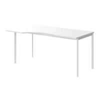 Стол прямой Skyland Imago-S СА-1S, эргономичный, левый, белый/алюминий, 1600х900х755мм
