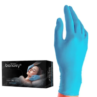 Перчатки нитриловые Benovy Nitrile TrueColor р.M, голубые, 50 пар