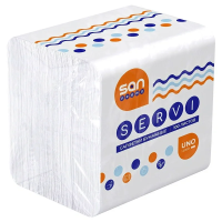 Салфетки бумажные Санпремо Серви 24х24, 100шт, 1 слой, белые