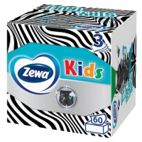 Косметические салфетки Zewa Kids 60шт, 21х20см, 3 слоя, белые