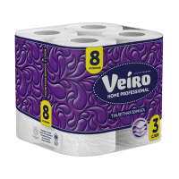Туалетная бумага Viero Home Professional в рулоне, 15м, белая, 3 слоя, 8шт/уп, Т319