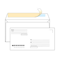 Конверт почтовый Ecopost Е65 белый, 110х220мм, 80г/м2, 1000шт, стрип, Куда-Кому