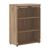 Шкаф со стеклянными дверьми MMC 85.2 Белый/Дуб Денвер светлый 854х423х1188 MORRIS TREND