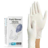Перчатки нитриловые Foxy Gloves рXS, белые, 50 пар