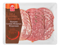 Fine Life Ассорти колбас Палермо, Монреаль и Флоренция сырокопченое нарезка, 120г
