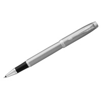 Ручка-роллер Parker 'IM Essential Stainless Steel CT' черная, 0,8мм, подарочная упаковка