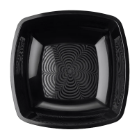 Тарелка одноразовая Horeca черная, глубокая, 18х18см, 6шт/уп