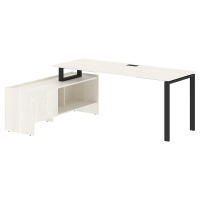 Стол с тумбой EUCT 19614 Ясень Траун/Черный 1960х1400х750 EDIS