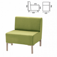 Кресло мягкое 'Хост' М-43, 620х620х780 мм, без подлокотников, экокожа, светло-зеленое