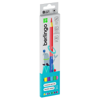 Карандаши цветные двусторонние Berlingo 'SuperSoft. Duo', 12цв., 06шт., трехгр., заточ., европодвес
