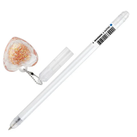 Ручка шариковая Юнландия Хрустальное сердце синяя, 0.35мм, корпус ассорти