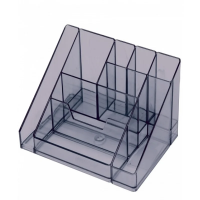 Органайзер настольный Стамм Каскад 9 секций, 115х160х105мм, тонированный серый, ОР14