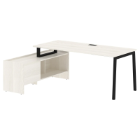 Стол с тумбой ELCT 19814 Ясень Траун/Черный 1960х1400х750 EDIS