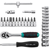 Набор инструмента Stels 29 предметов 1/4, CrV, пластиковый кейс (14100)