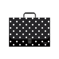 Портфель ErichKrause Dots in Black, A4, пластик, цвет ассорти