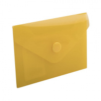 Пластиковая папка на кнопке Brauberg желтая, А7, 227324