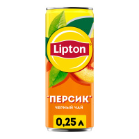 Чай черный холодный LIPTON персик, 0,25л