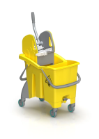 Ведро ActionPro 30л с перегородкой TTS, на колесах с 2мя сливн.отвер, отжимом TEC, зеленое, 0V00648