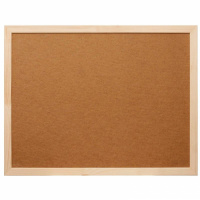 Доска пробковая Attache Economy 45х60см, коричневая, деревянная рама, Softboard