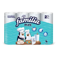 Бумажные полотенца Familia 2 слоя, 4 рулона, 12.5м, белые, 5083816