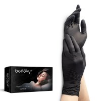 Перчатки нитриловые Benovy Nitrile TrueColor light р.S, черные, 50 пар