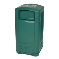 Урна напольная Rubbermaid Landmark Junior, 132.5л, зеленая, FG9P9100DGRN