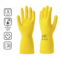 Перчатки латексные хозяйственные Hq Profiline р. XL, желтые, 73590