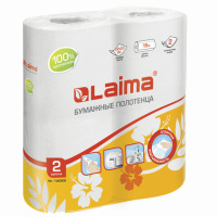 Бумажные полотенца Laima белые, 2 слоя, 2 рулона
