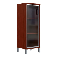 Шкаф-колонка средний Skyland Born B421.7, бургунди, 475х450х1286мм, со стеклом в раме, левый