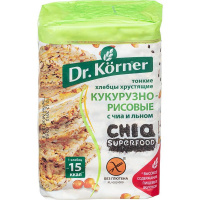 Хлебцы хрустящие Кукурузно-рисовые с чиа и льном Dr.Korner 100 гр