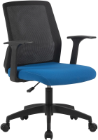 Кресло Cactus CS-MC222-BKBL черный сиденье темно-синий сетка/ткань низк.спин. крестов. пластик пласт