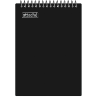 Блокнот Attache черный, А4, 80 листов, в клетку, на спирали