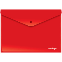Пластиковая папка на кнопке Berlingo А4, красная, 180мкм