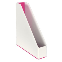 Накопитель вертикальный для бумаг Leitz Wow А4, 73мм, розовый металлик/белый, 53621023