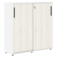 Шкаф средний с дверьми купе EMC 1343 Ясень Траун/Черный/Белый 1346х430х1355 EDIS