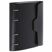 Тетрадь на кольцах А5 175х220 мм, 120 л., пластик, на липучке, с разделителями, BRAUBERG, Черный, 40