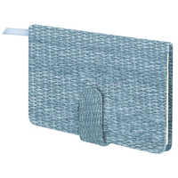 Еженедельник датированный 2026 МАЛЫЙ ФОРМАТ 95х155 мм, А6, BRAUBERG 'Augustus', под кожу, голубой, 1