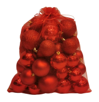 Tarrington House Набор елочных шаров в органзе красный, 45шт